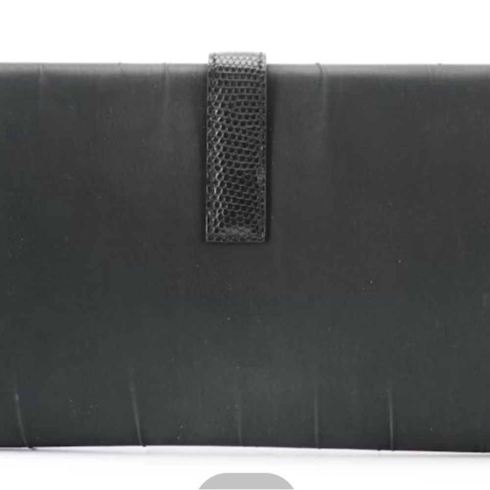 Auth Rare Hermès Jige Elan 29 Clutch in Black Textile and Lizardskin Trim w/COA - Picture 3 of 7